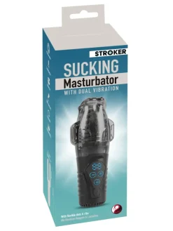 Masturbator Sucking Masturbator with Dual Vibration in schwarz