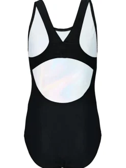 Mädchen Badeanzug Chlorresistent Muscleback Wassersport in schwarz/gelb