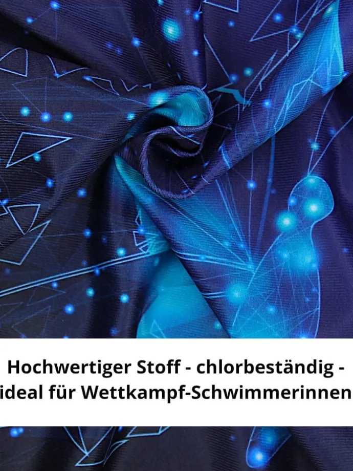 Mädchen Badeanzug Chlorresistent Muscleback Wassersport in schwarz Modell 1