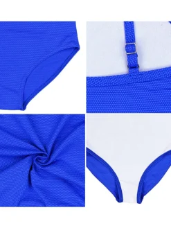 Mädchen Badeanzug mit Spaghettiträgern in blau