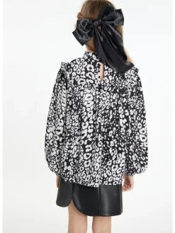 Mädchen (Kids) Bluse in Schwarz Weiss
