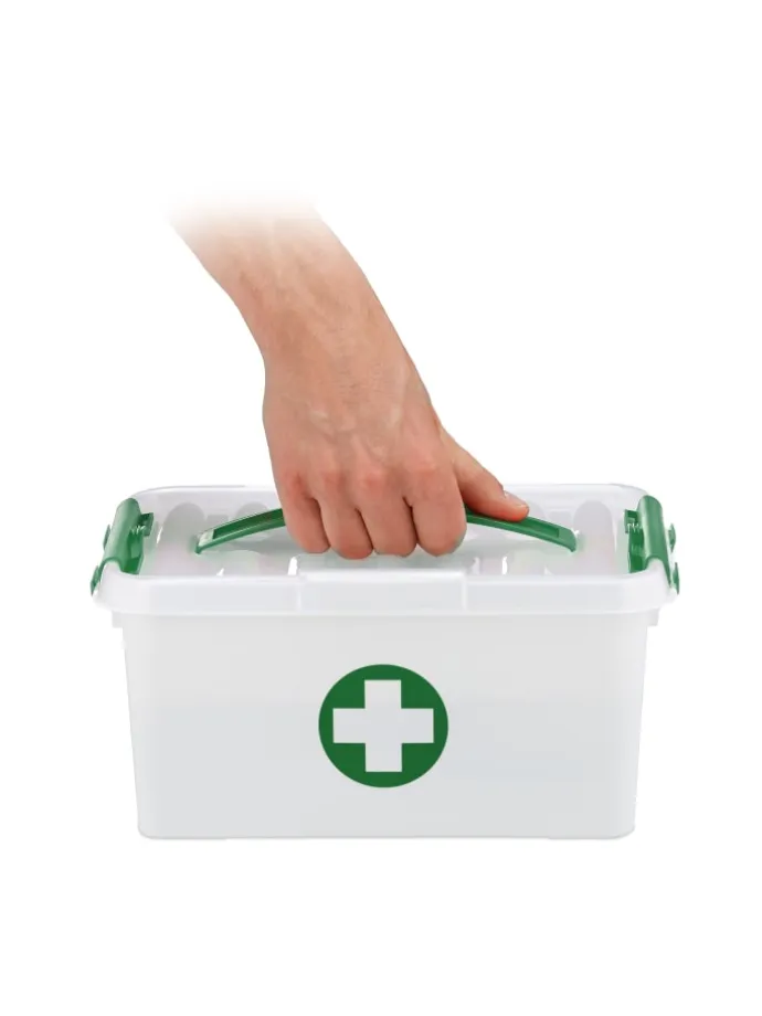 Medizinbox in Weiß/ Grün