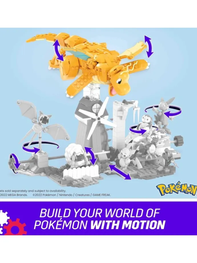 MEGA Pokémon Dragoran 388-tlg.Bauset mit Kurbel Actionfigur 8 Jahren HKT25