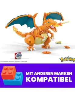 Mega Pokémon Glurak Figur zum Zusammenbauen 223 tlg. beweglich Actionfigur 6+
