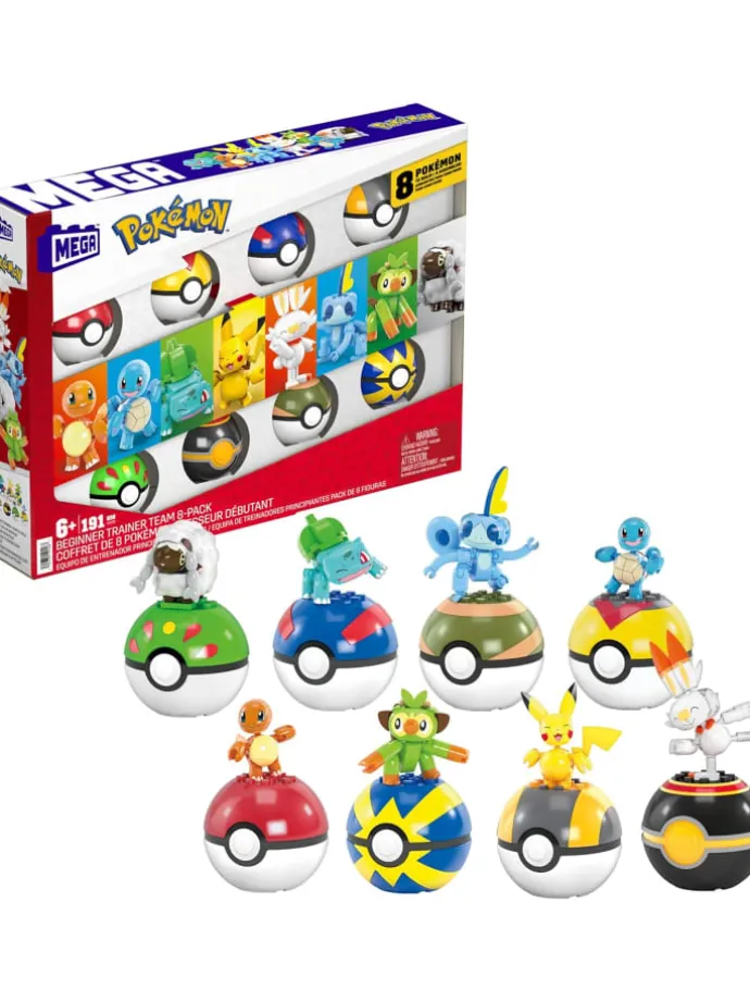 MEGA Pokémon Trainerteam HTJ758 Pokébällen 6+ Pikachu Bisasam Bisasam Schiggy