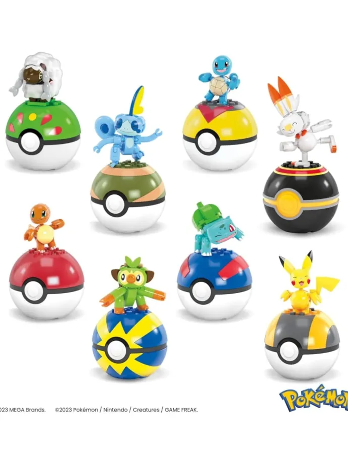 MEGA Pokémon Trainerteam HTJ758 Pokébällen 6+ Pikachu Bisasam Bisasam Schiggy