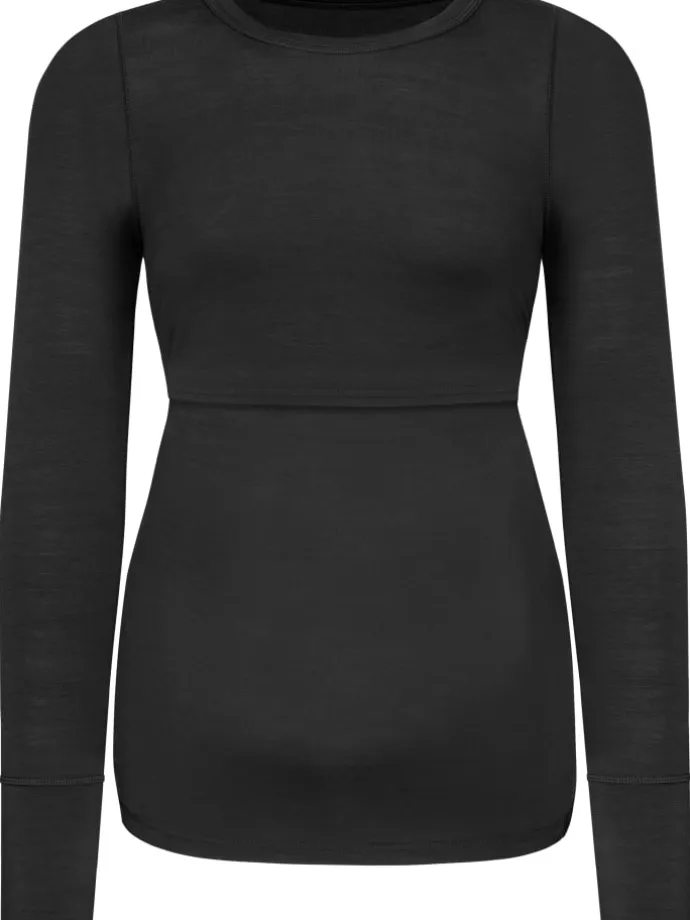 Merino Umstands-Langarm-Shirt Cambria in Anthrazit