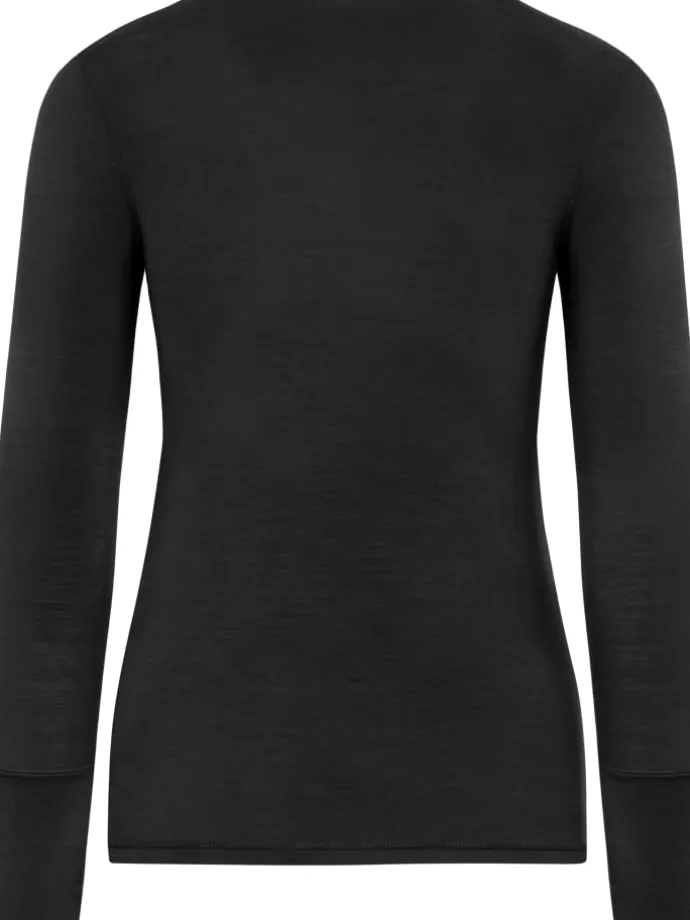 Merino Umstands-Langarm-Shirt Cambria in Anthrazit
