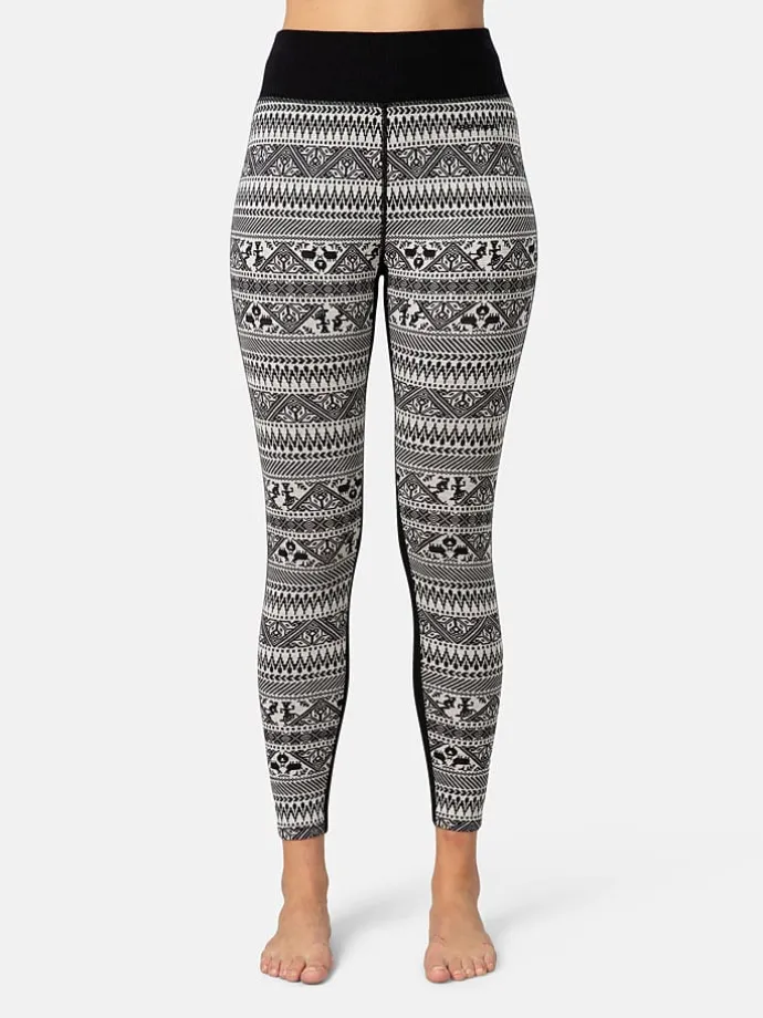 Merinowoll-Thermounterhose "Tale" in Schwarz/ Grau