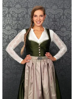 Midi Dirndl Adele in grün, rosé