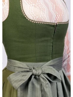 Midi Dirndl Anni Leinen in grün