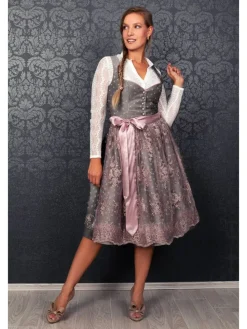 Midi Dirndl Claire in silber, rosé