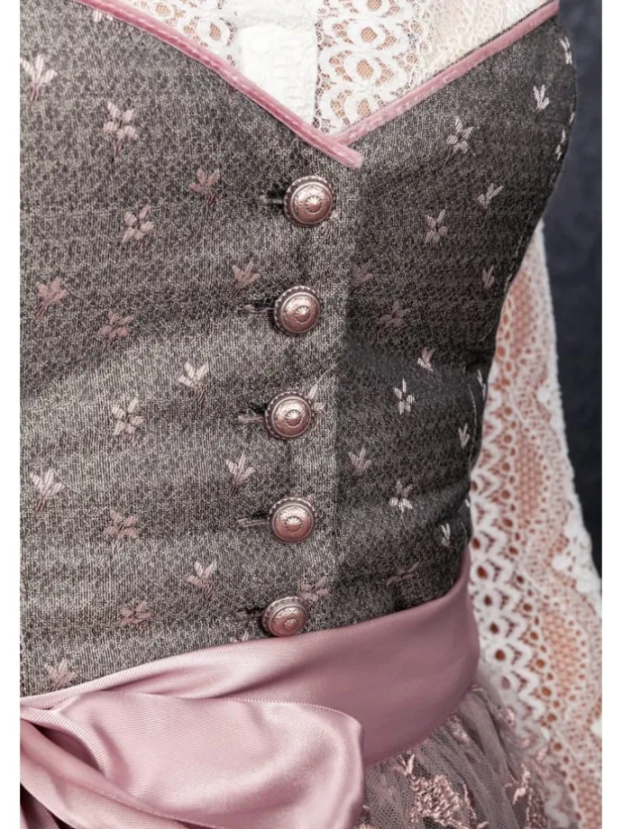 Midi Dirndl Claire in silber, rosé