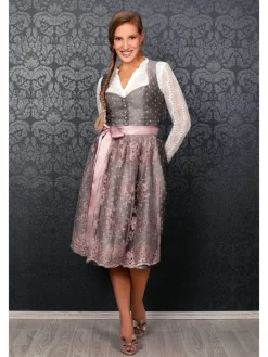 Midi Dirndl Claire in silber, rosé