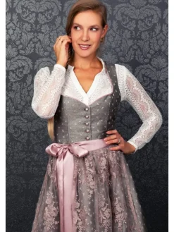 Midi Dirndl Claire in silber, rosé