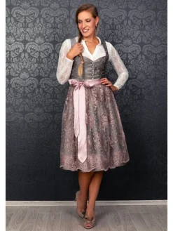 Midi Dirndl Claire in silber, rosé