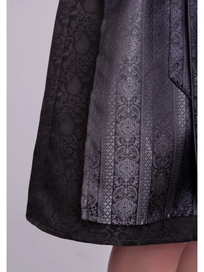 Midi Dirndl Evi Samt Schwarz in schwarz