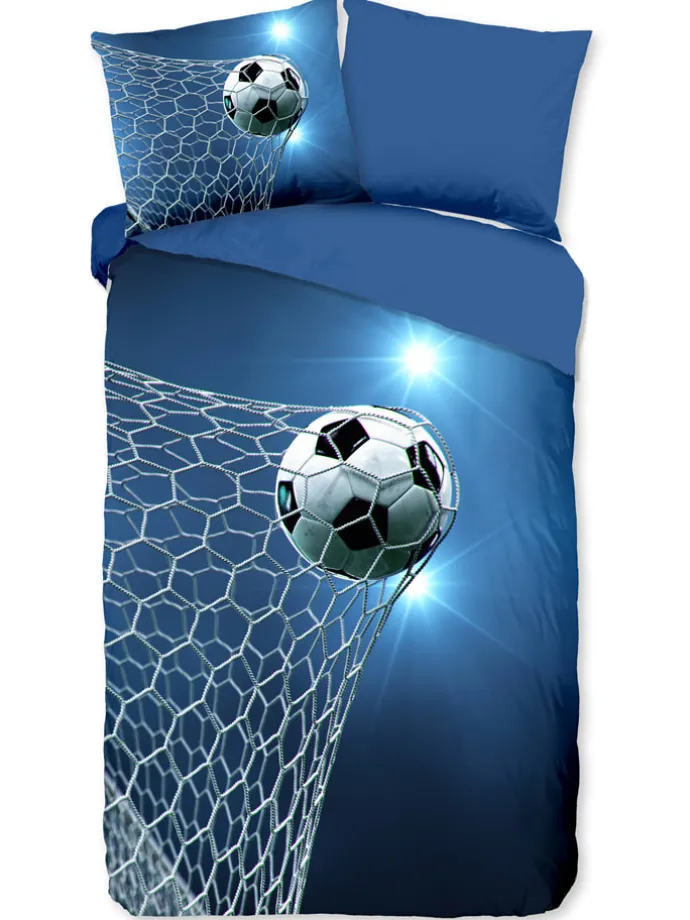 Mikrofaser-Bettwäsche-Set "Fans" in Blau