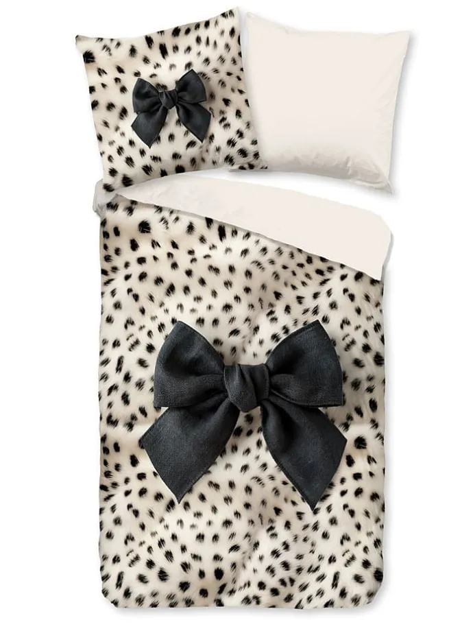 Mikrofaser-Bettwäsche-Set "Ranga" in Schwarz/ Creme