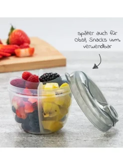Milchpulverportionierer 4 Kammern - Grau in grau