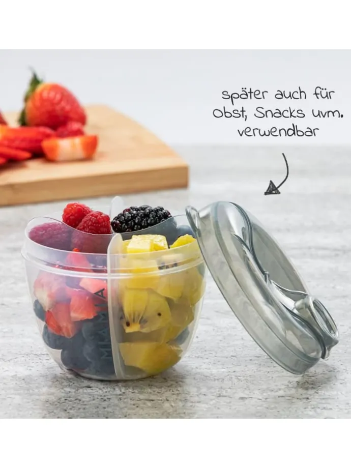 Milchpulverportionierer 4 Kammern - Grau in grau