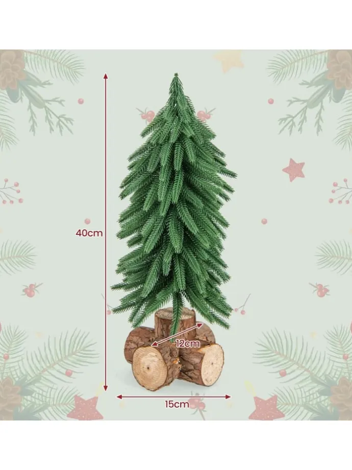 Mini Weihnachtsbaum mit Sockel in Grün