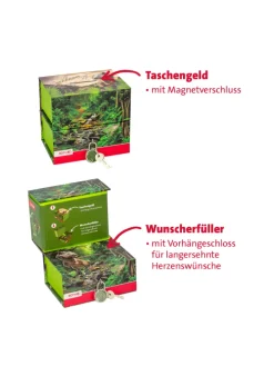 mit 2 getrennten Boxen mit Magnet und Vorhängeschloss in Grün