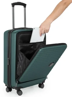 Mitte - Handgepäck-Trolley Toploader, Laptop-Fach, TSA in Waldgrün