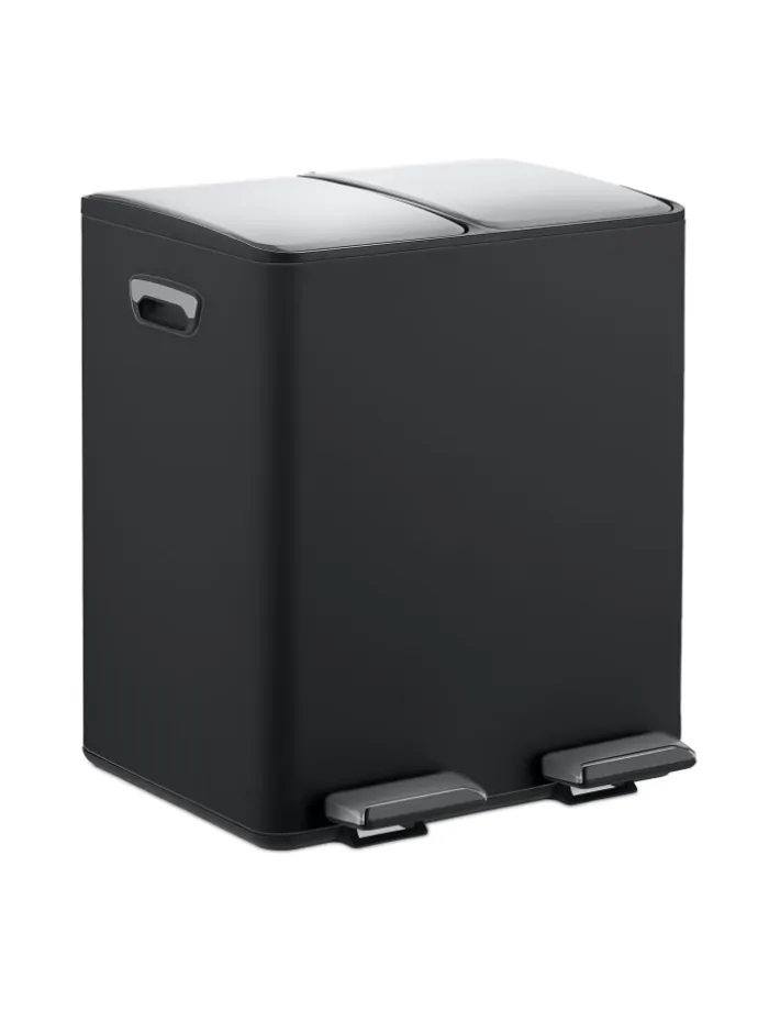 Mülleimer in Schwarz/ Silber - 2x 15 Liter