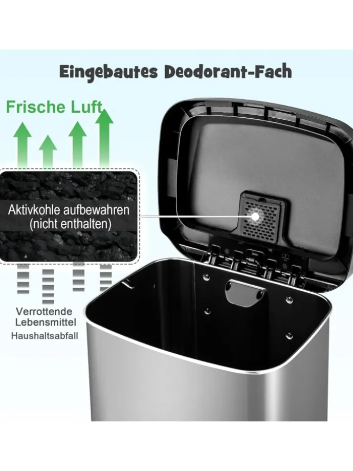 Mülleimer 50L in Silber