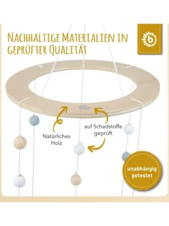Mobile Holz Sternenhimmel - ab Geburt in Weiß