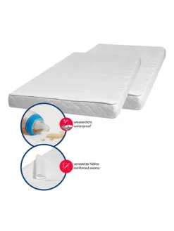 Molton-Betteinlage 50x90 cm 2er Pack in weiß
