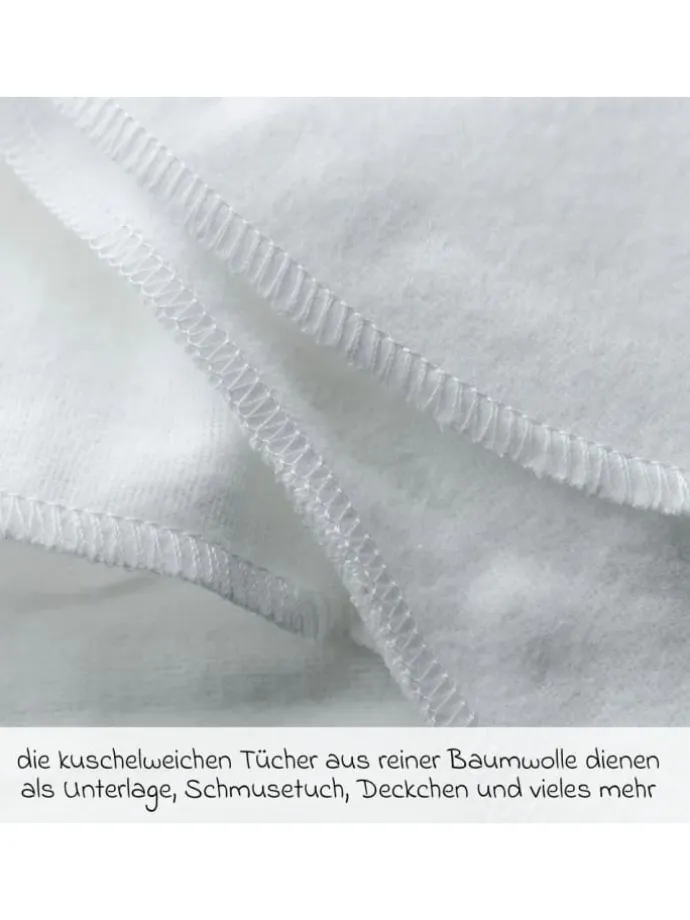 Moltontuch 5er Pack 80 x 80 - Weiß in weiss