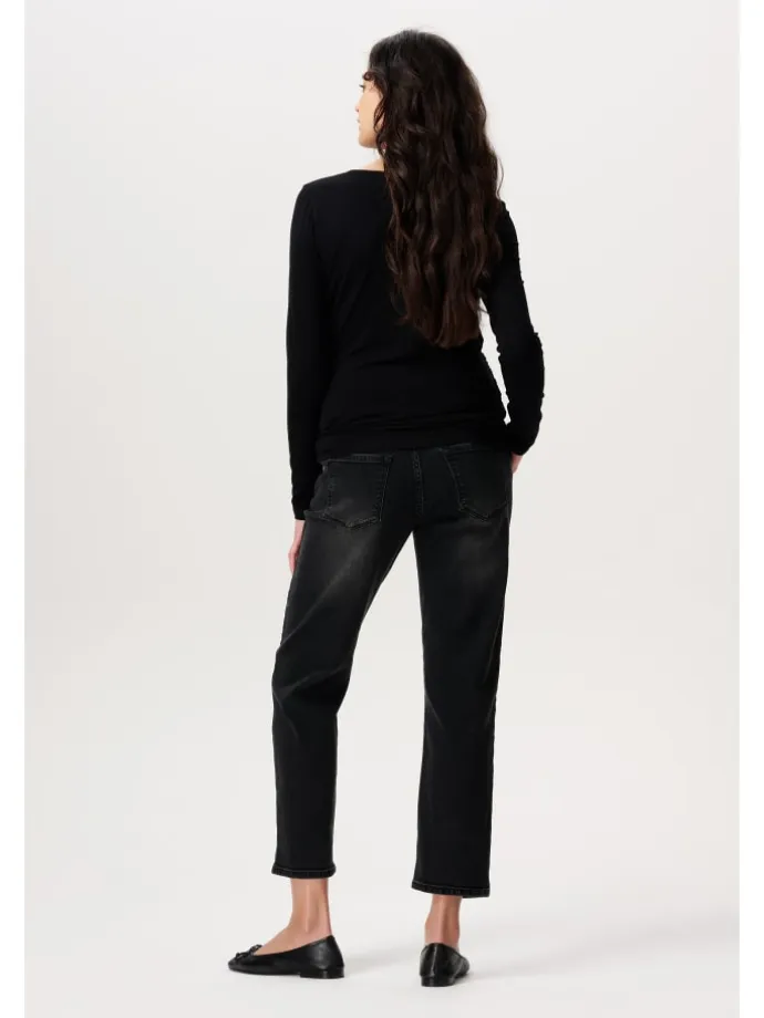 Mom Fit 7/8 Jeans Azua in Black Denim