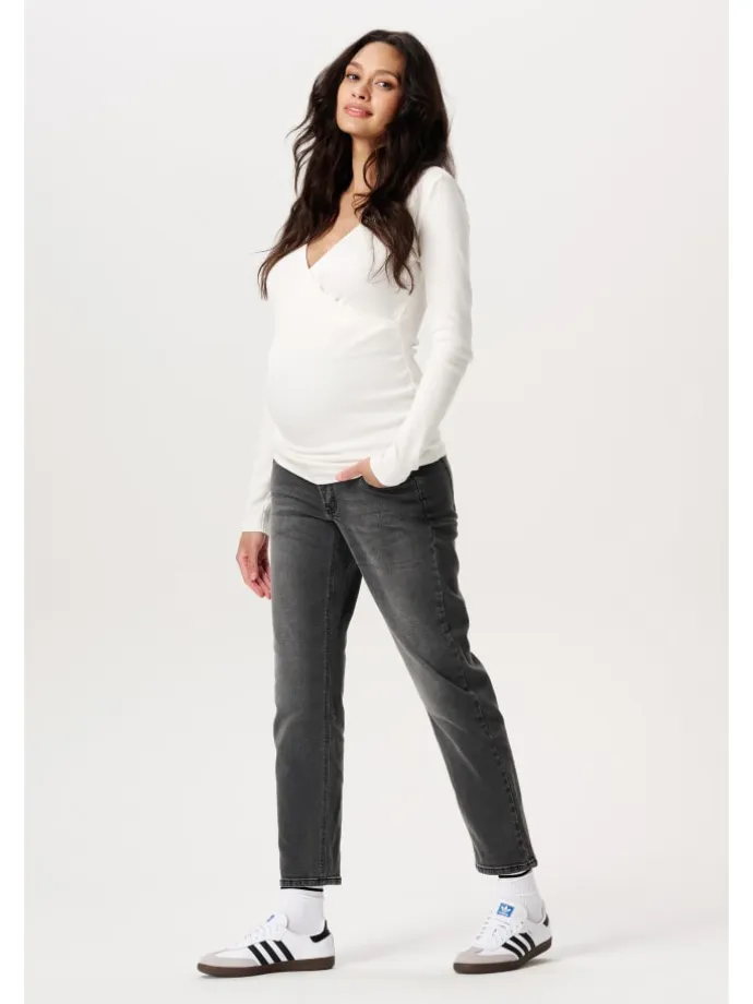 Mom Fit 7/8 Jeans Azua in Grey Denim