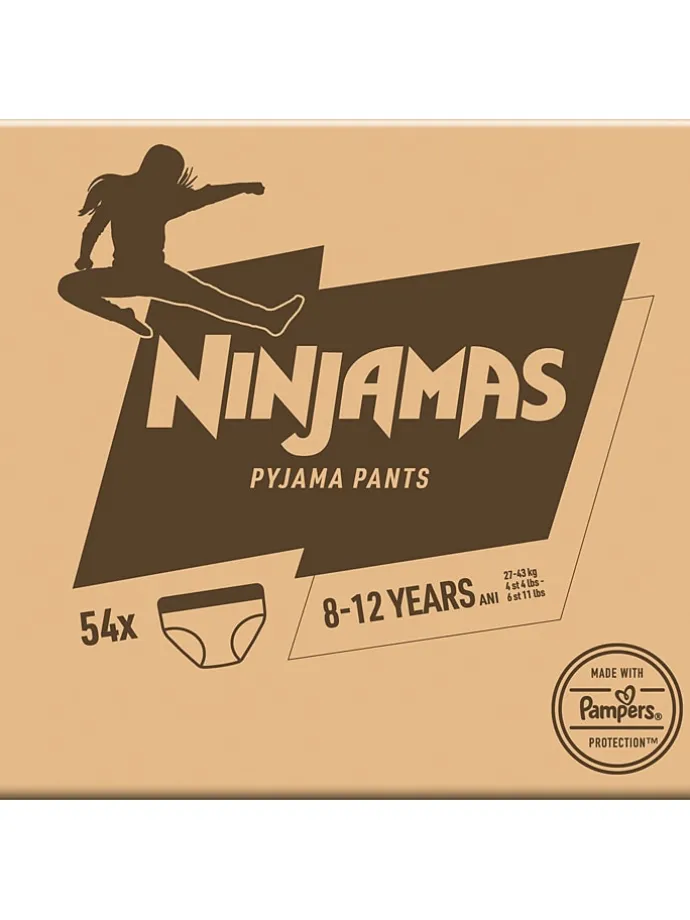 Monatspackung Windeln "Ninjamas", 8-12 Jahre, 27-43 kg (54 Stück)
