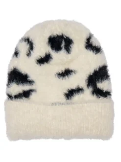 Mütze in Creme/ Schwarz