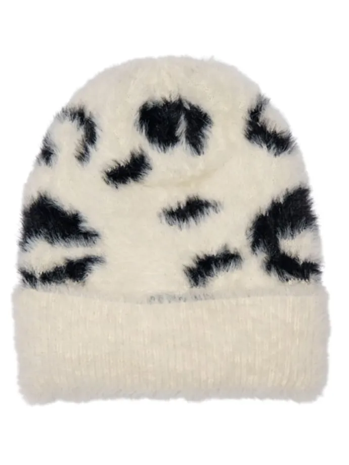 Mütze in Creme/ Schwarz