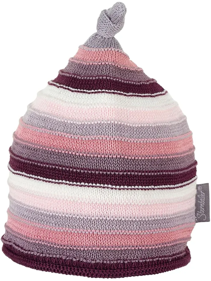 Mütze in Lila/ Rosa/ Creme