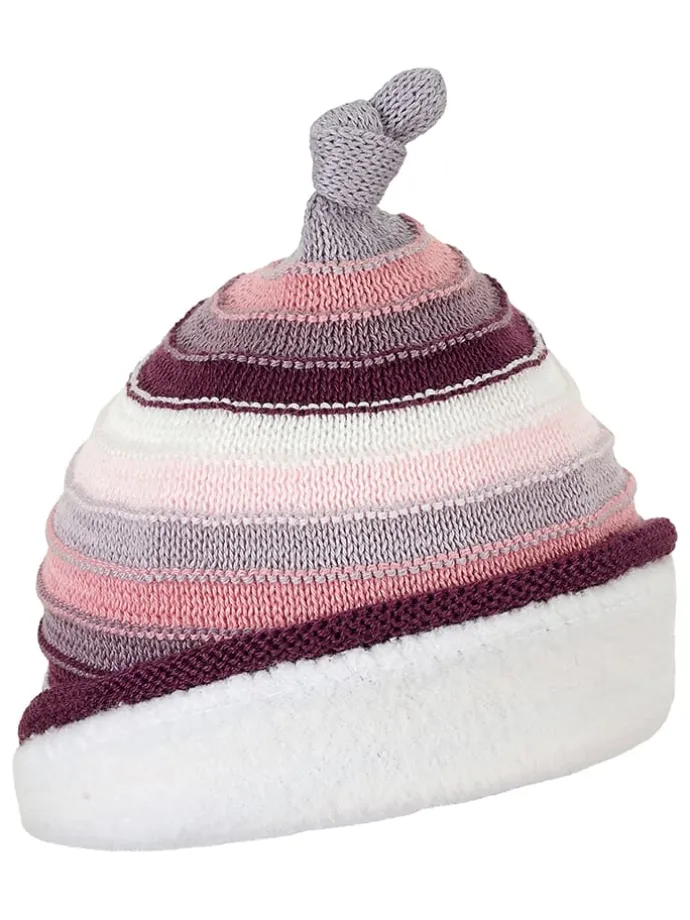 Mütze in Lila/ Rosa/ Creme