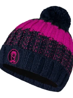 Mütze "Troll" in Dunkelblau/ Pink