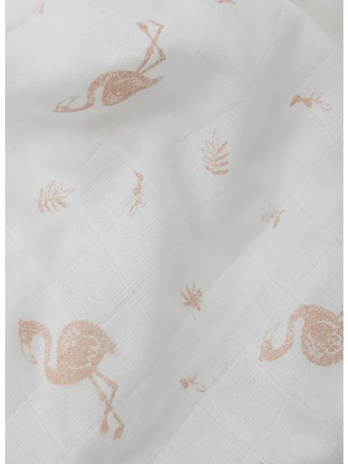Mulltuch-Set / Pucktücher in weiss rosa Flamingo