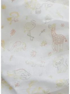 Mulltuch-Set / Pucktücher in weiss rosa Flamingo