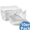 Mull-Waschhandschuh 10er Pack - Weiß in weiss