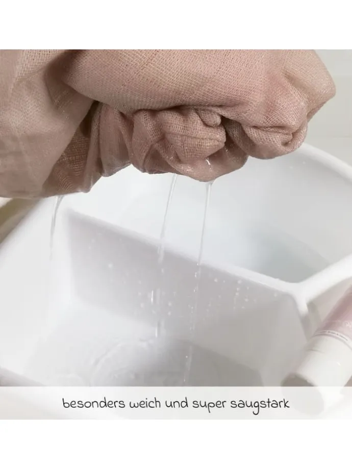 Mull-Waschhandschuh 6er Pack 15 x 20 cm - in beige,grau