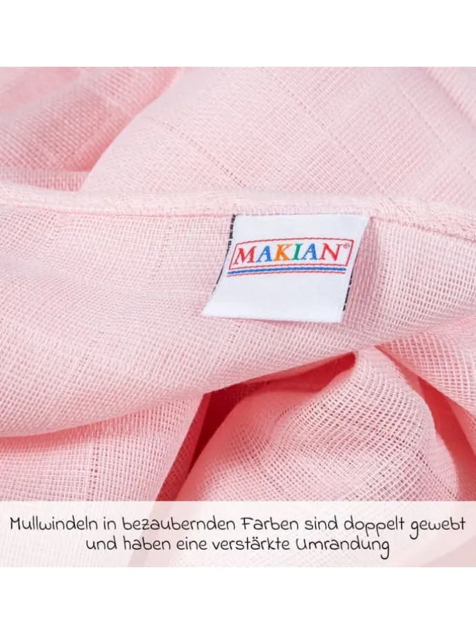 Mullwindel / Mulltuch 8er Pack 80 x 80 cm in rosa,lila