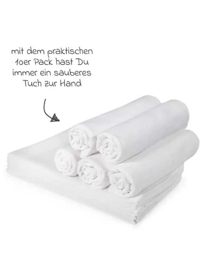 Mullwindeln / Mulltücher / Spucktücher 10er in weiss