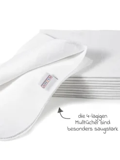 Mullwindeln / Mulltücher / Spucktücher 10er in weiss