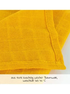 Mullwindeln / Mulltücher / Spucktücher OEKO-TEX® in gelb,weiss