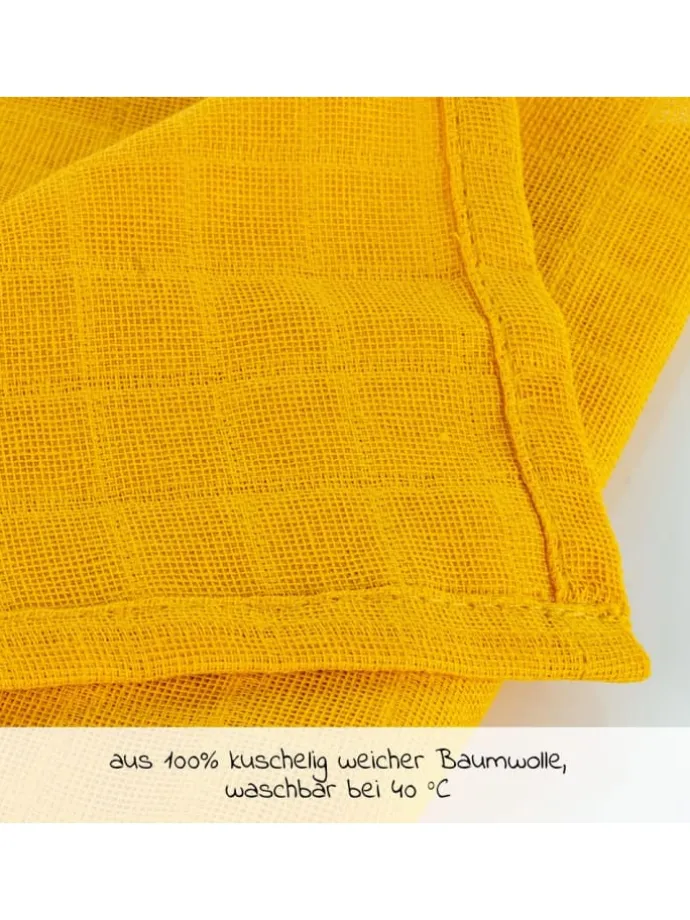 Mullwindeln / Mulltücher / Spucktücher OEKO-TEX® in gelb,weiss
